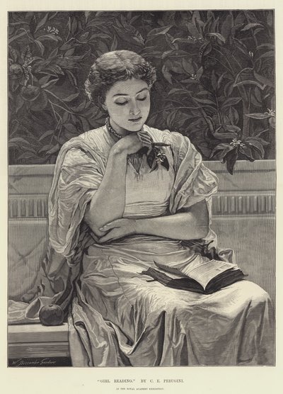 Meisje dat leest door Charles Edward Perugini